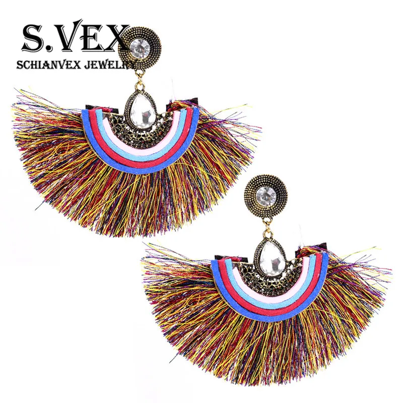 S. vex бренд этнические серьги Для женщин ручной работы кисточкой 2018 Boho красочные