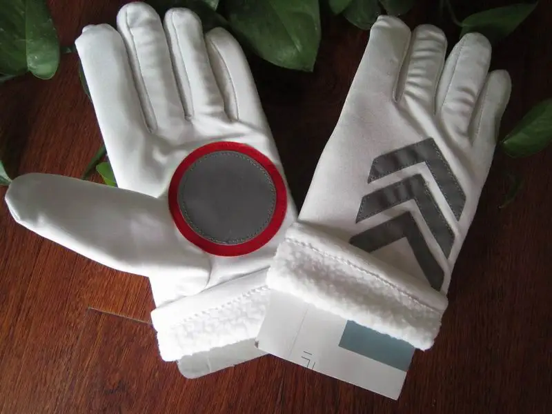 

Free shipping 2pairs Elastic spandex plus velvet lining reflective patrol gloves thickening autumn and winter police gloves