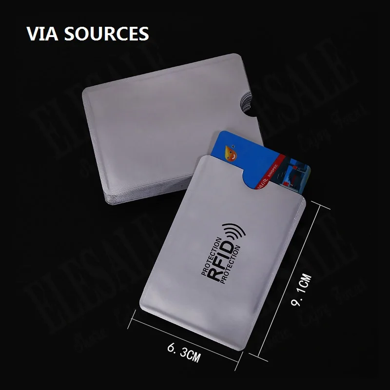 

Free Shipping Cedit Card RFID Card Sleeve Protector Anti Scan Anti-magnetic Aluminum Foil Card Holder For Access Control
