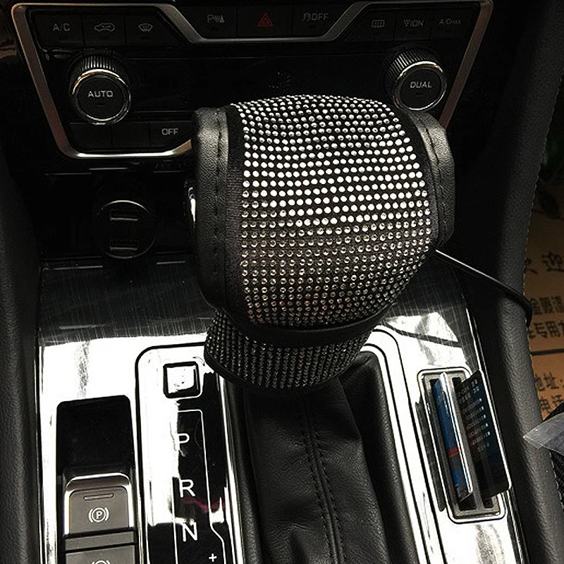Full-Crystal-Diamond-Car-Gear-Shift-Collars-Covers-Universal-Auto-Plush-Shifter-Cases-Car-Interior-Accessories-4