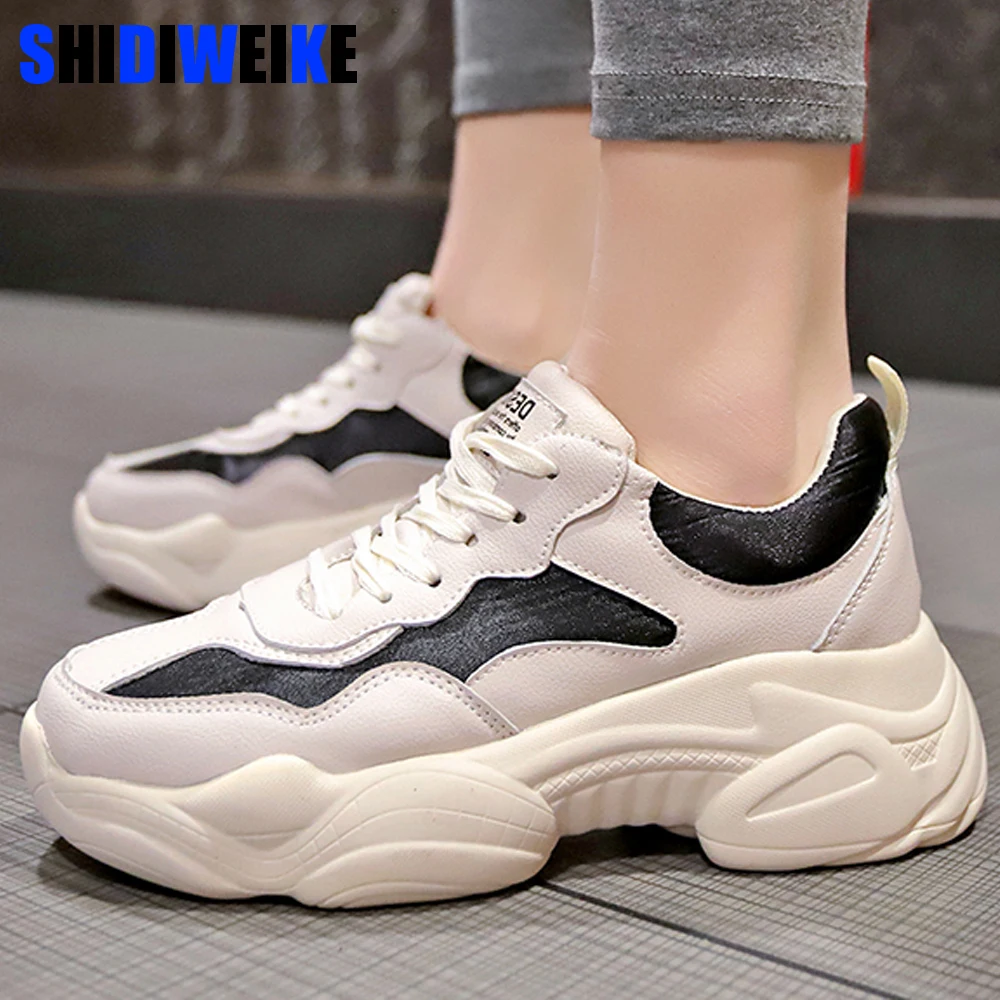 

Women Chunky Street Sneakers Thick Soled Increased Women's Sneaker 2019 Autumn Breathable Woman Shoes Lady Footwear g537