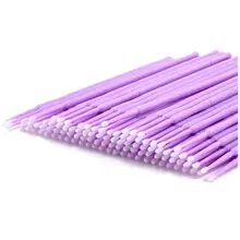 100 шт Одноразовые тампоны аппликатор микро кисть наращивание ресниц инструменты фиолетовый