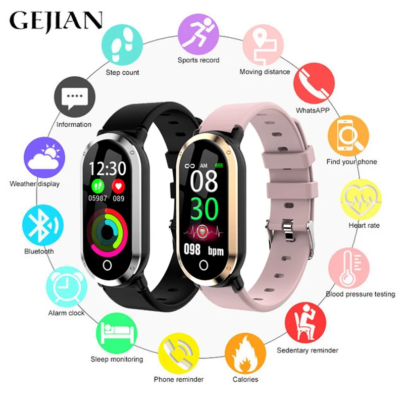 

GEJIAN Smart Bracelet Men's Women's Bracelet Heart Rate Sphygmomanometer Fitness Tracker Fashion Waterproof Sports Smart Watch