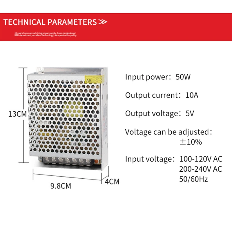 

DC12V 5V 10A 120W 50W Switching Power Supply Source Transformer AC DC SMPS Security Monitoring Power Supply
