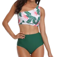 Страус сексуальный женский косой наплечный лист с разрезом из двух частей галстук утолщение боди костюм пляжный Размер