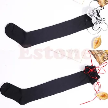 

Ribbon Lace Top Socks Thigh-Highs Over Knee Lolita Socks Girl's Cosplay