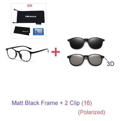 big square sunglasses TWO Oclock Magnet Sunglass Women Men Polarized Lens Optical Spectacle Frame Clip On Glasses Men Round TR90 3D Night Vision A2245 big cat eye sunglasses Sunglasses