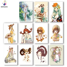 Сделай Сам картинки для раскраски по номерам с цветами 12 созвездий иллюстрация Картина Рисунок Живопись по номерам в рамке дома