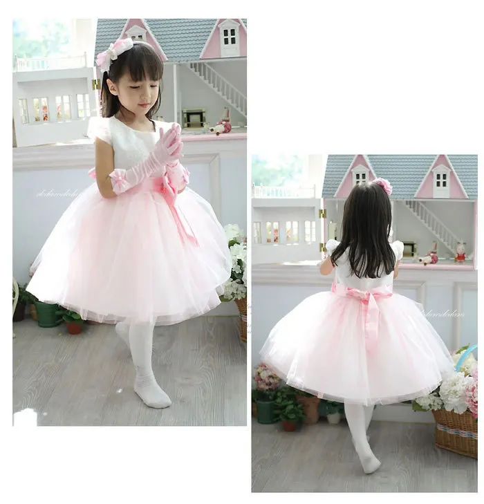 Retail New Girls Princess Dresses Pink Chiffon TUTU Girl Party Dress