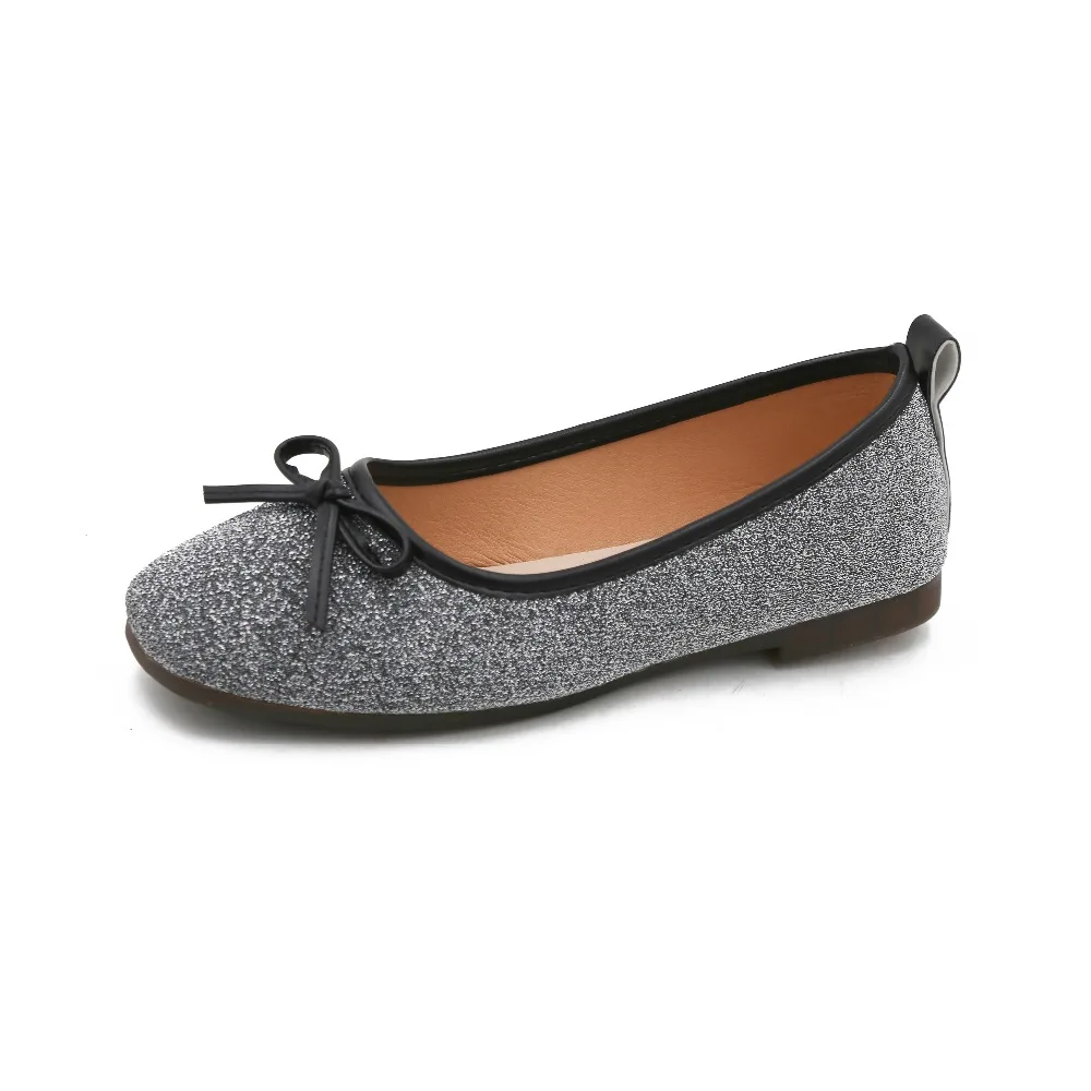 

2019 spring simple ballet small single shoes female head shallow mouth bow flat with soft sole shoes