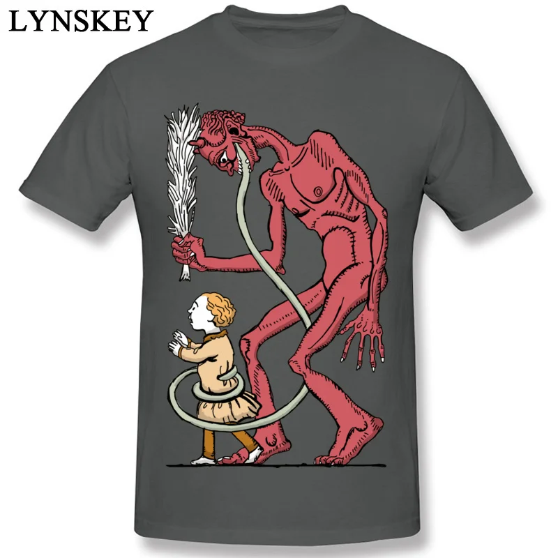 Fitted Leisure T-shirts Summer/Fall All Cotton Crew Neck Tops T Shirt Short Sleeve Street krampus Tee Shirt Top Quality carbon
