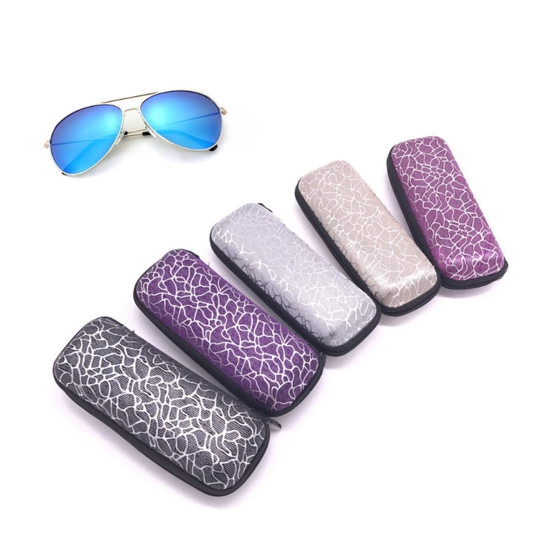 

Glasses Box Zipper Stripe Unisex Sunglasses Protection Case Portable Containers #J