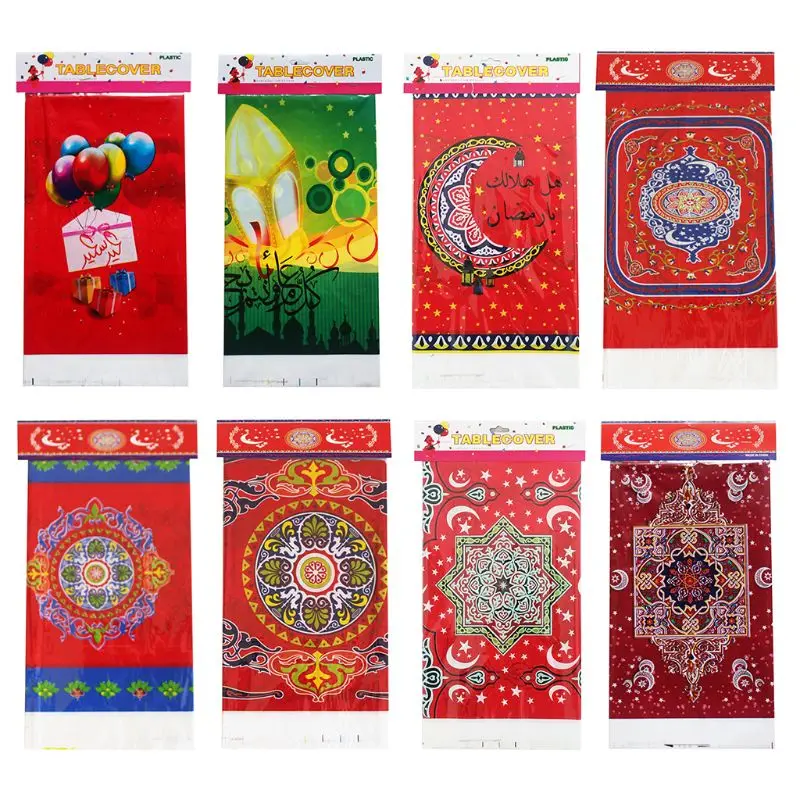 

Creative Plastic Printed Table Cover Cloth Muslim Ramadan Pattern Party Festive Celebration Muslim Islamism Decoration Supply