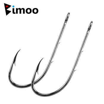 Bimoo 50PCS Barbed Fish Hook Baitholder Fishing Hooks Worm Pond Bream C Fish Bait Holder Size 10 12 14 1/0 2/0 3/0 Cheap Price south bend fishing lures baitholder hooks 10 pack size 2
