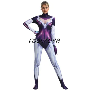 

FOGIMOYA Game Halloween Costumes LOL DJ SONA cosplay Costumes Limited Edition Fitted Tights 3D printing jumpsuits Women Kids