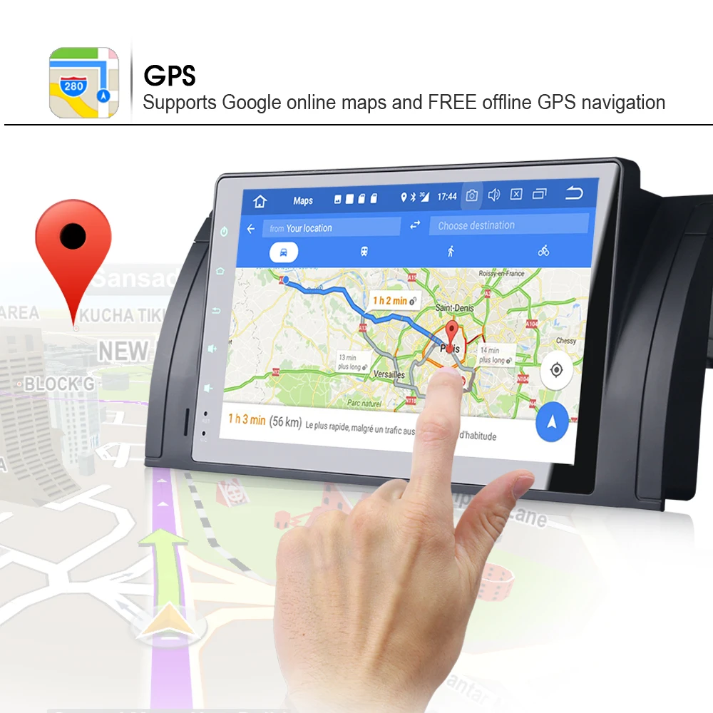 Best 9" Autoradio Android 8.0 Wifi GPS DAB+OBD Bluetooth Navi DVB-T2 Radio Car Multimedia Player For BMW 5 Series E39 E53 M5 X5 3