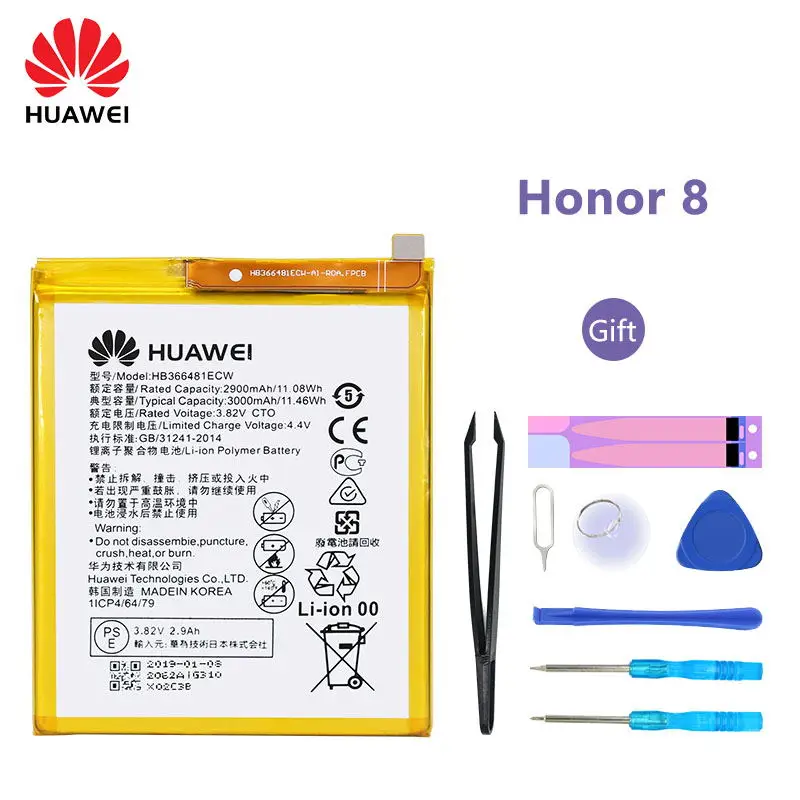 huawei Аккумулятор для huawei P9/Ascend P9 Lite/G9/honor 8/5C/G9 EVA-L09 3000 мА/ч, HB366481EBC Замена Батарея