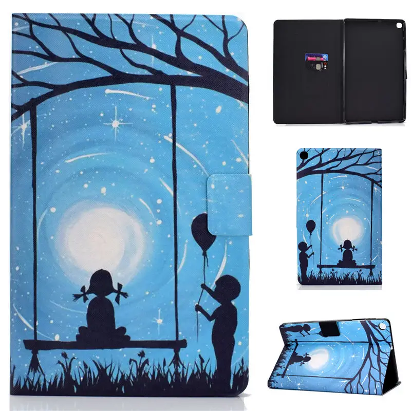 Tower Painted Case For Samsung Galaxy Tab A 10.1 T510 T515 SM-T510 SM-T515 Cover Funda Tablet Flip Stand Shell Coque+Gift