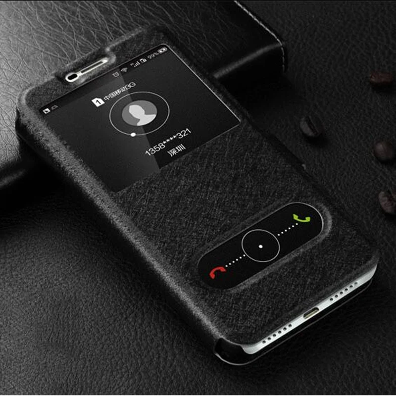 

For Fundas Huawei Honor 4C Pro Case Quick Answer Window View Flip Leather Case For Huawei Honor 4C Pro Stand Cover Y6pro TIT-L01