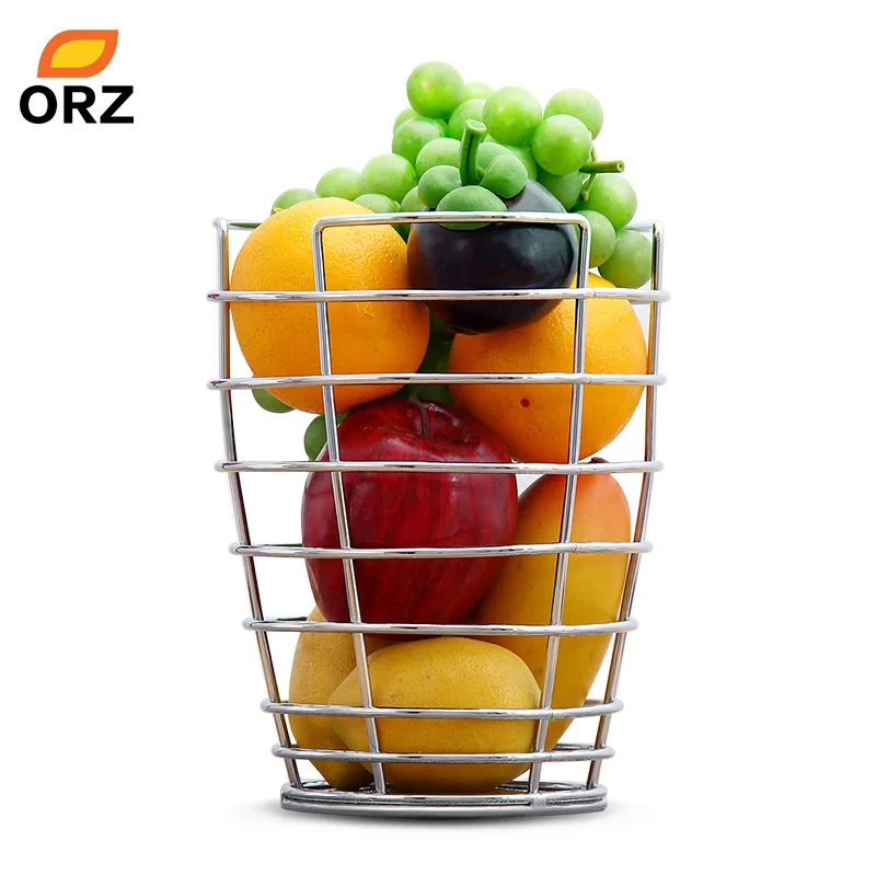 ORZ سلطانية للفاكهة سلة المطبخ الغذاء الحاويات الكروم الفاكهة الخضار حامل مُنظِم المنزل الديكور سلة التخزين