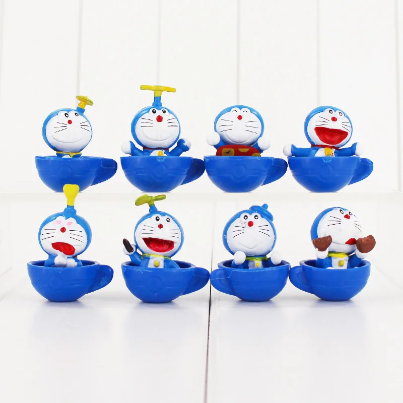 

8Pcs/set Kawaii Doraemon in Cup style Mini Toys Action Figure Toy Kids Doll Gift