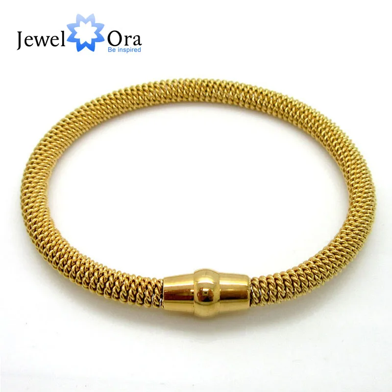 

Fashion Charm Bracelet & Bangle Multicolor 316L Stainless Steel Twisted Chain For Women Gift For Friendship(JewelOra BA101571)