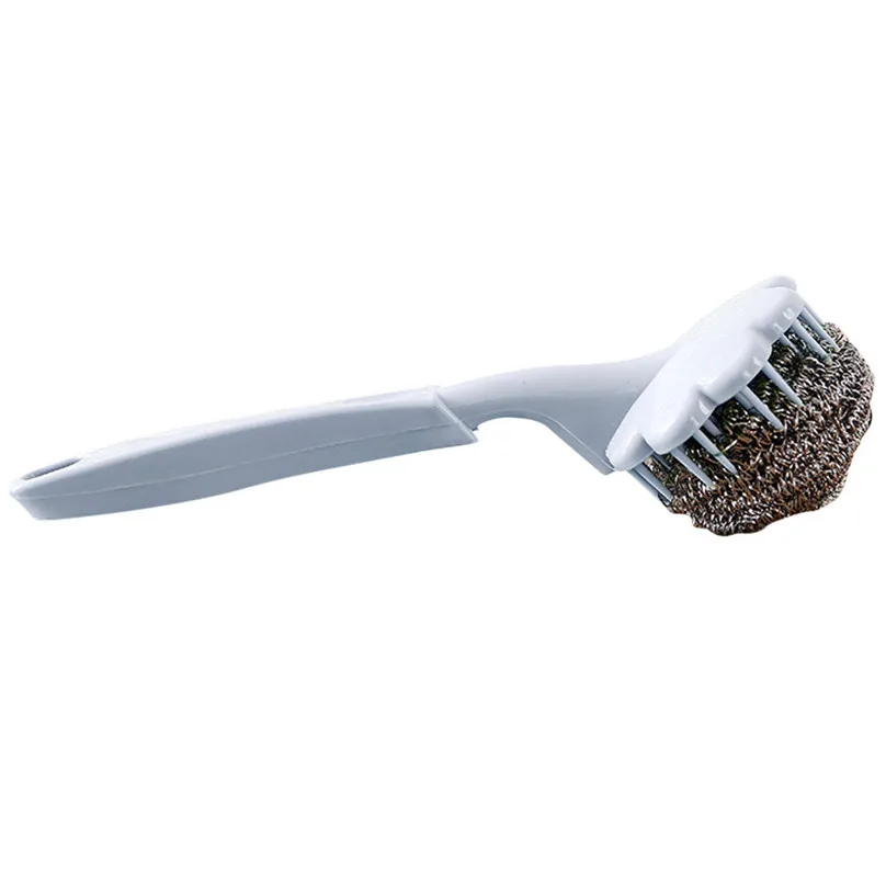 high quality Cleaning Brushes Stainless Steel Wire Ball Washing Pot Brush With Handle Cleaning Ball Brush  #3F14 (11)