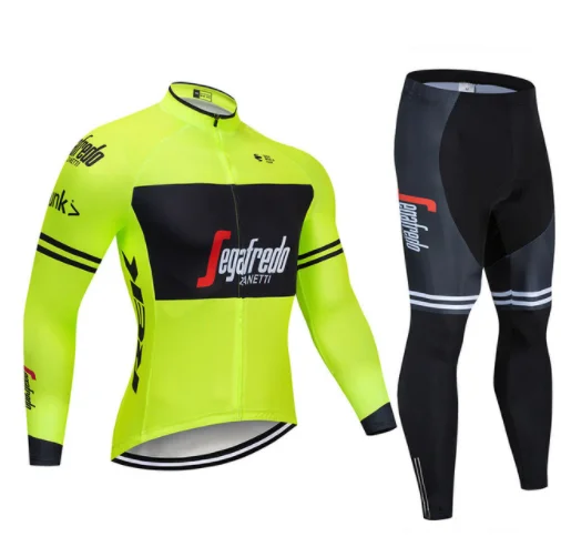 2019 موفيستار فريق طويلة الأكمام الدراجات جيرسي مجموعة مريلة السراويل روبا ciclismo غطاء دراجة MTB الدراجة جيرسي موحدة الرجال الملابس