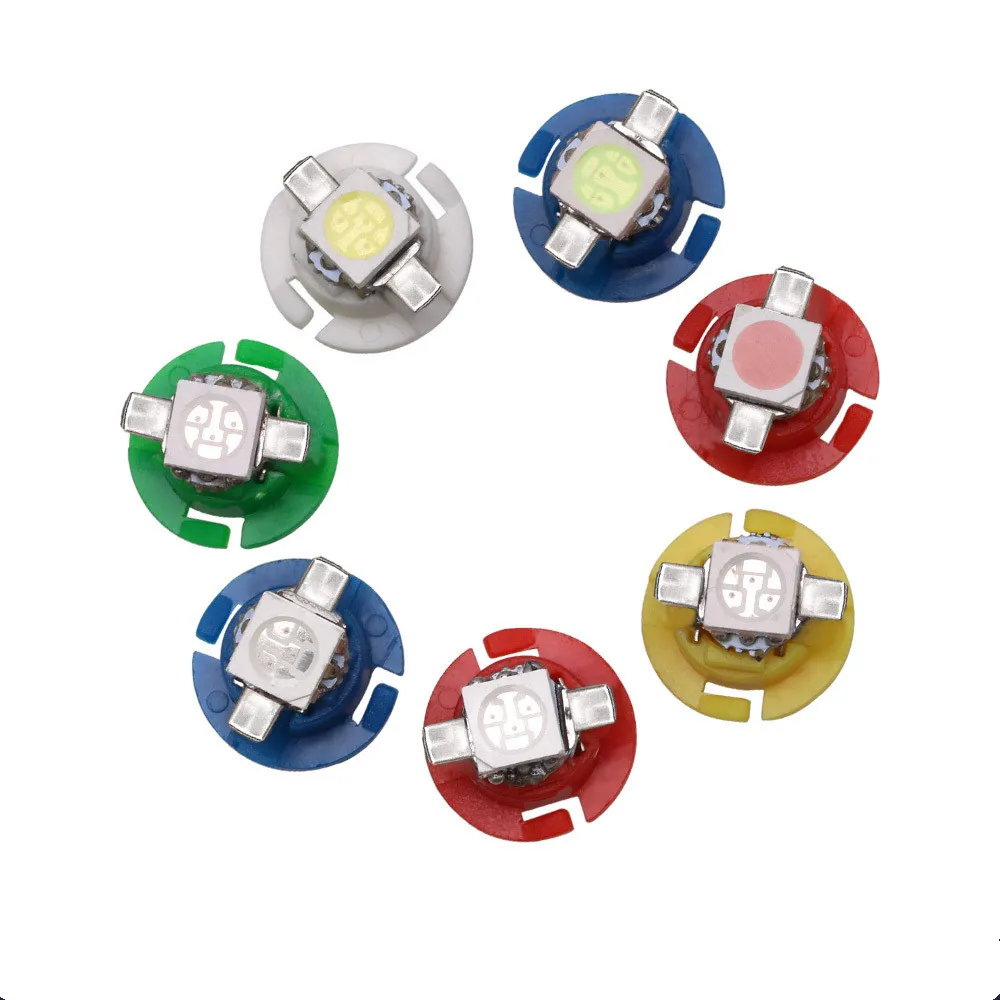 

10 Pcs/Lot B8.4 B8.4D T5 High Quality 5050 1 SMD LED Instrument Panel Lights Wedge Car Dashboard Bulbs 7 Colors DC 12V