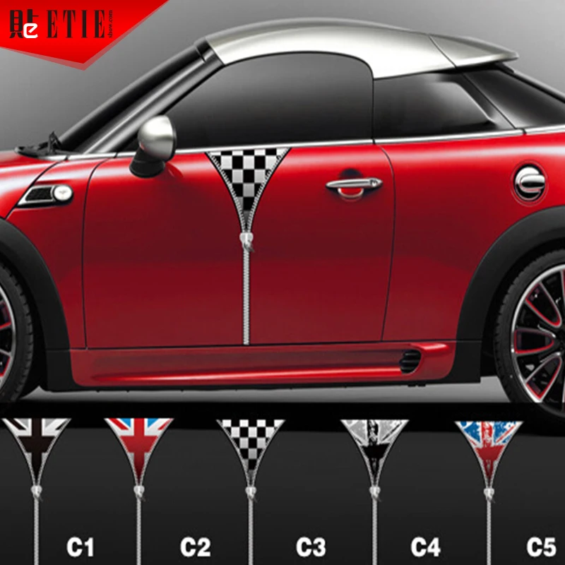 2015 ETIE Mini Car Door Sticker Vinyl PVC Decals Body Sticker Adhesive