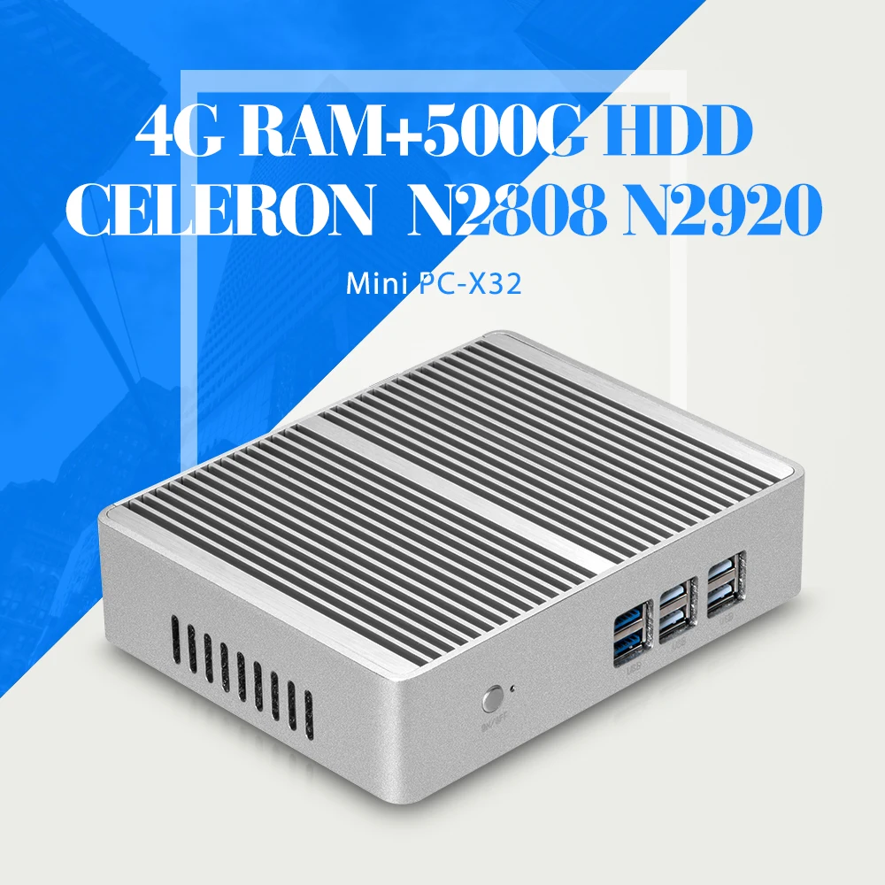 Celeron N2808 N2920 DDR3 4G RAM 500G HDD WIFI Desktop Computer Fanless Motherboard Mini PC Tablet