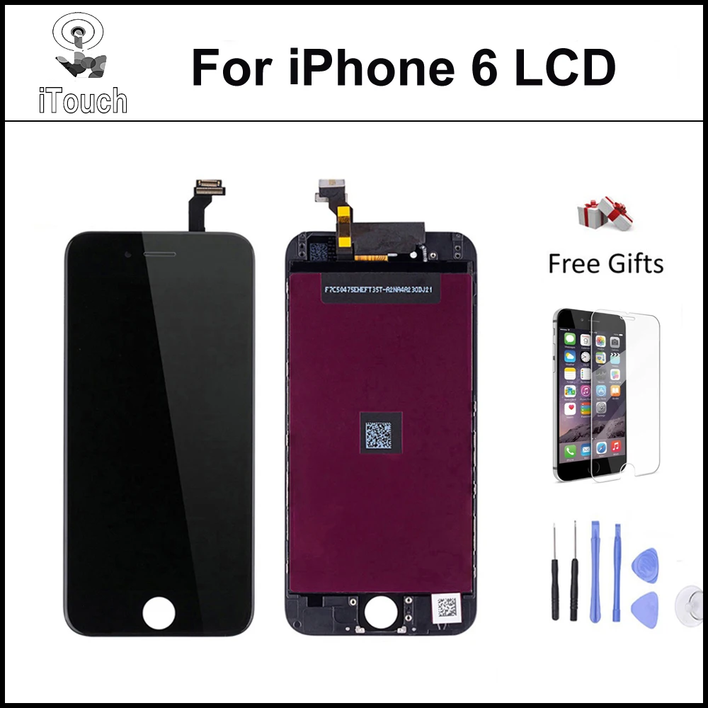 

Grade AAA No Dead Pixel replacement parts For iPhone 6 LCD 4.7 inch Display touch screen ecran Digitizer Assembly white/black
