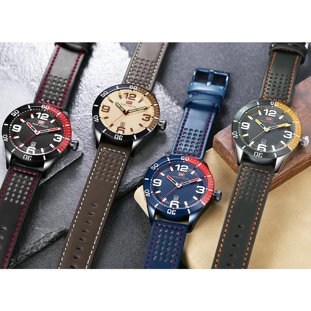MINIFOCUS Fashion Men Watches Leather Strap Men's Wristwatch Quartz Sport Watch Mens Waterproof Luxury Brand Relogio Masculino MINIFOCUS Fashion Men Watches Leather Strap Men's Wristwatch Quartz Sport Watch Mens Waterproof Luxury Brand Relogio Masculino