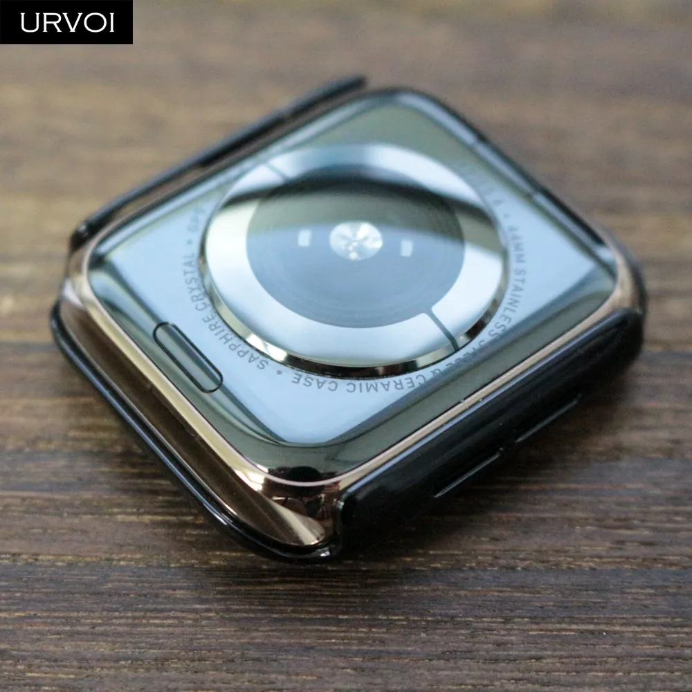 URVOI бампер для apple watch серии 4 5 SE 6 чехол iwatch гальваническое покрытие пластиковая