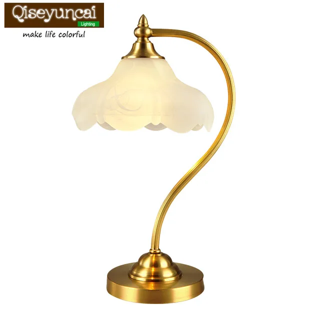 Qiseyuncai 2018 American Past Copper Table Lamp Vintage Warm Qiseyuncai 2018 American Past Copper Table Lamp Vintage Warm Simple Fashion Study Living Room Bedroom Bedside