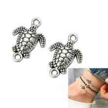 Kjjeel античный посеребренный черепаха Шарм соединитель для изготовления ювелирных изделий пляжный браслет аксессуары ручной работы DIY 21x15 мм