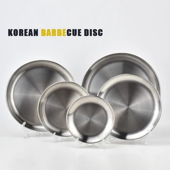

Stainless Steel Tray Scandinavian Round Dinner Plate Silver Storage Tray Snack Cake Display Serving Dish Metal Organizer Pan