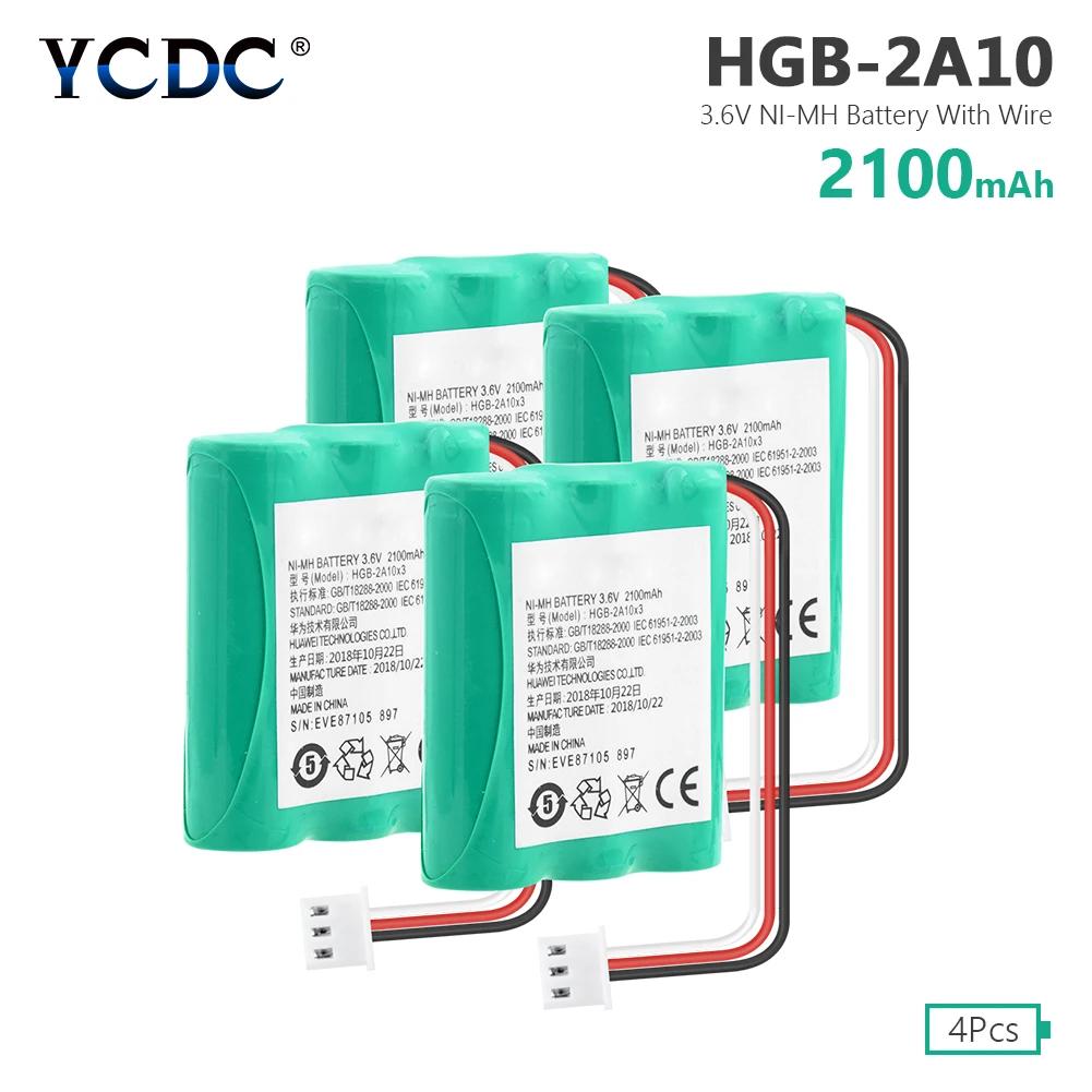 1/2/4 шт 3,6 V 2100 мА/ч, HGB-2A10x3 HGB-2A10 AA металл-гидридных или никель Батарея Замена для huawei телефон ETS3125 ETS3125i ETS3253 ETS5623 E5172 - Цвет: 4 Pieces