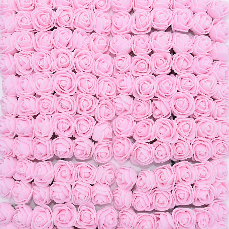 36/72 шт. 2 см мини пены розы искусственные цветы для свадьбы украшение автомобиля DIY, украшенные цветами; домашние туфли венок декоративный Свадебный букет поддельные цветок - Цвет: PE03 Light pink