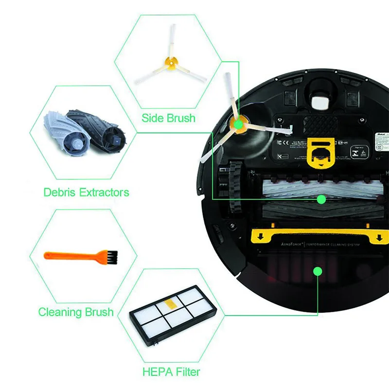 Щетка HEPA фильтры запасные Запчасти подходит для IRobot Roomba 805 860 861 865 866 870 871 880 885 960 966 980 серии комплект для замены