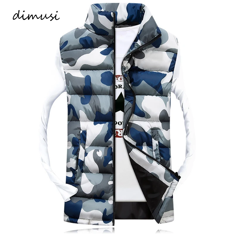 

DIMUSI Mens Jacket Sleeveless Vest Winter Fashion Male Cotton-Padded Men's Army Camo Vest Thicken Waistcoat Clothing 3XL,YA979