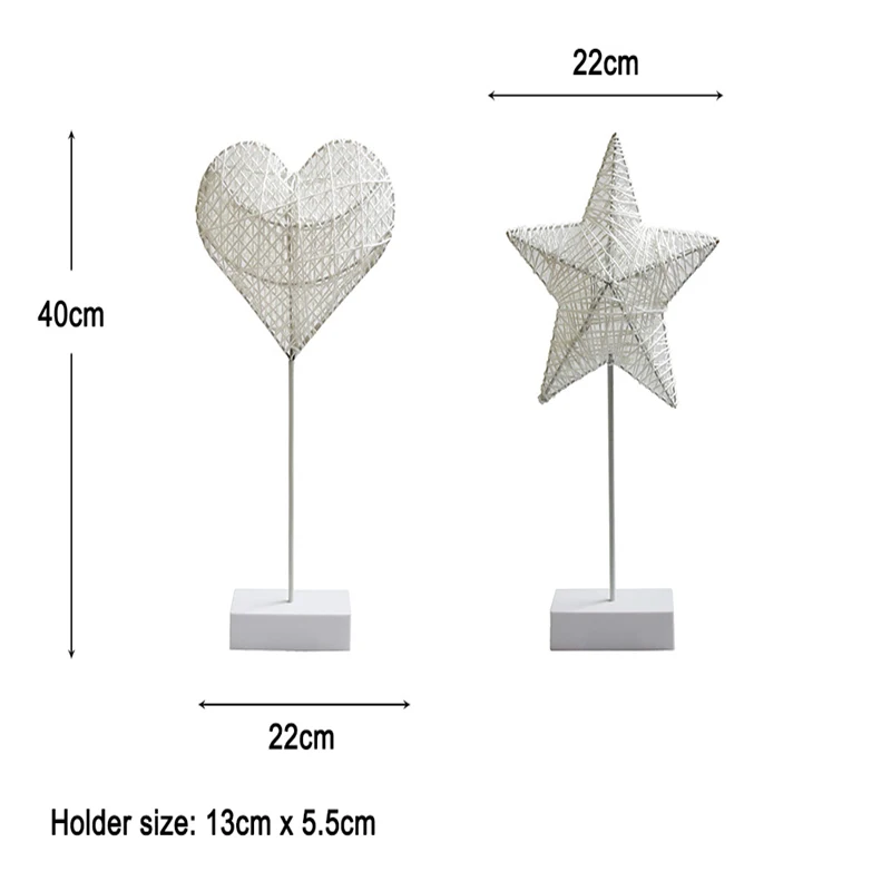  Night Light Creative LED Heart Star Tree Shape Grass Rattan Woven Battery Power Table Night Lamp Gi - 32952169412