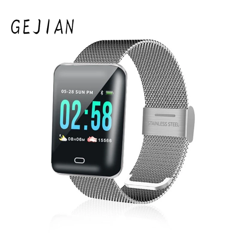 

GEJIAN Smart Watch Bracelet Blood Pressure Heart Rate Monitor Smart Band Multiple Sport Mode Fitness Tracker for Android IOS