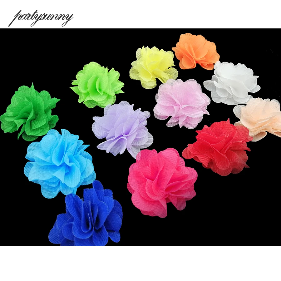 

10pcs 5cm 3D Chiffon Cluster Flowers DIY Craft Supplies Handcrafted Appliques Lace Dress Decoration Trimming Sewing Supplies