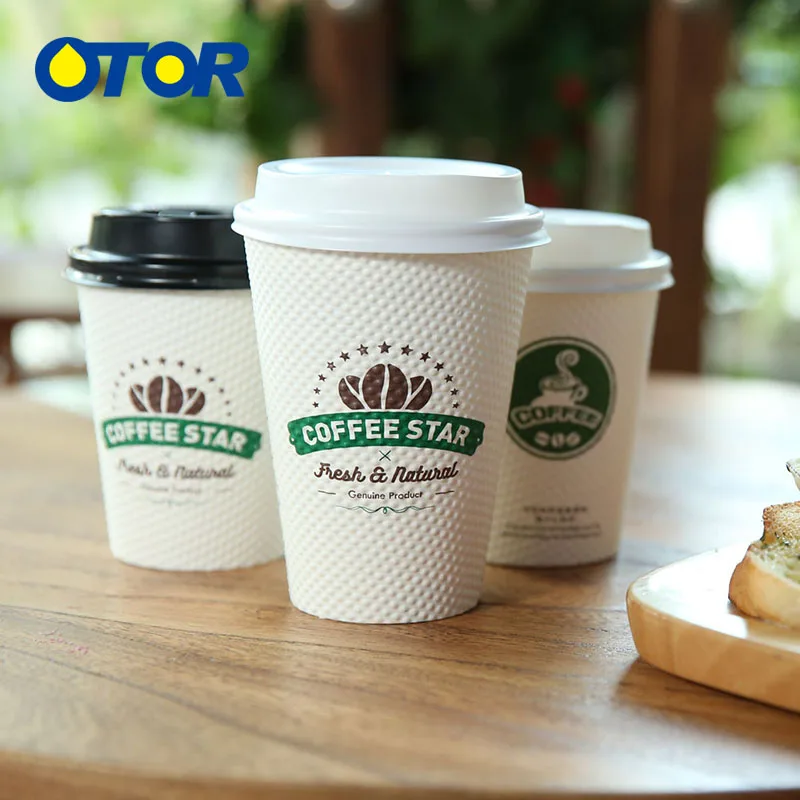 OTOR 25pcs 8oz 12oz Disposable Thickened Paper for Milk Tea Coffee Cups Safe and Odorless Double Wall Cup | Дом и сад