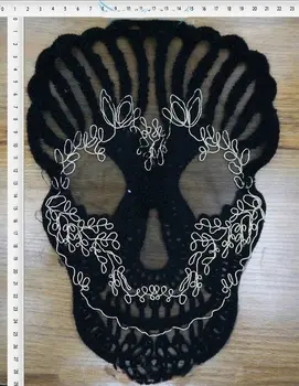 

wholesale lot Black skull lace patch DIY sewing 29*22cm