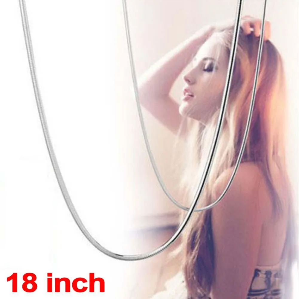 Moda 925 Esterlina Sólida Prata lotes 1mm Cobra Correntes Colares 18 polegada NOVA prata jóias colares baratos