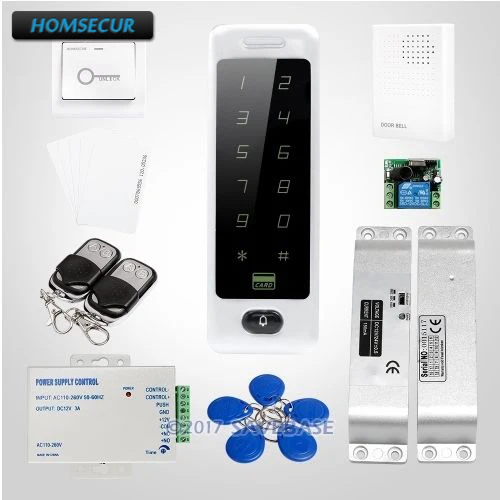 

HOMSECUR Waterproof RFID Access Control System With Backlight + Surface Mount Drop Bolt Lock + Wired Doorbell