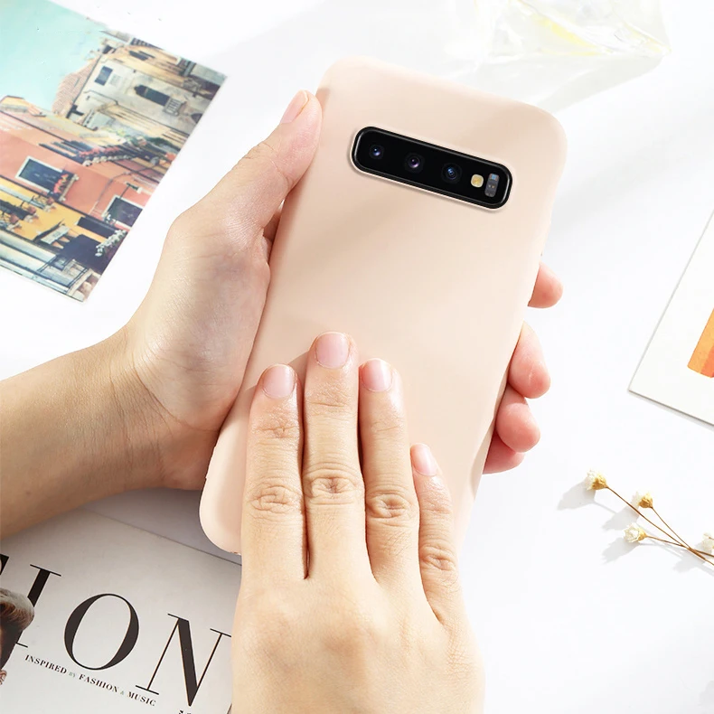 Жидкий силиконовый резиновый чехол для Samsung Galaxy S10E S10 S8 S9 Plus S7 Edge A7 J4 J6 2018 M10 M20 M30 A10 A20