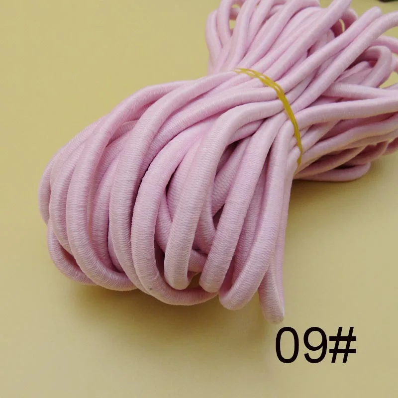 20 м 5 мм экологически чистый круглый эластичный шнур мягкие эластичные ленты Веревка для детской одежды пояс для брюк DIY аксессуары для одежды - Цвет: 09